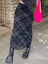 Layered Checked Midi Skirt